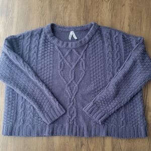 Mudd Cable Knit Purple Sweater-size Large